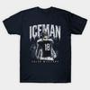 Мужская черная футболка с принтом Caleb Williams Chicago Iceman Печать на бумаге для трансфера без вырезания Хлопковая футболка
