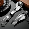 Складная вилка-ложка из полированной нержавеющей стали, легкая, для ужина на открытом воздухе, столовые приборы для путешествий, кемпинга, пешего туризма