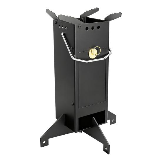 Портативная дровяная печь для улицы, кемпинга, пеших походов, пикника, барбекю, приготовления пищи, ракетная печь с ручкой, нержавеющая сталь, дровяная горелка, походная печь