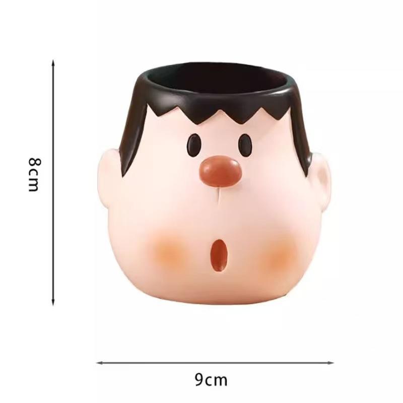 1Pcs Cute Crayon Shin Chan Pen Holder Makeup Brush Organizer Perfect For Office Desk Decor Creative Storage Pen Holder