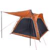 VidaXL Tente de Camping 4 Personnes, Tente d'Ombrage avec Sac, Auvent Portable avec Parois Latérales, Gris et Orange 94358
