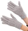 ELLE Cashmere Knit Fluffy and Cable Christmas Brand Case Included Free Women's 100% Gloves, Soft, Skin-Friendly, Pattern, Gift, Logo, (Gray, Size)