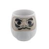 Tableware East Mino Ware White Teacup with Daruma Auspicious Charm Design,