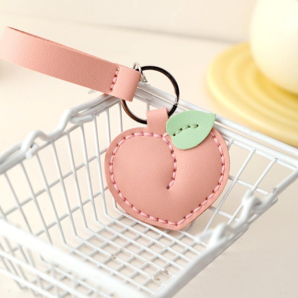 Cute Fruit Pendant Strawberry Bag Pendant Creative Leather Keychain  Men