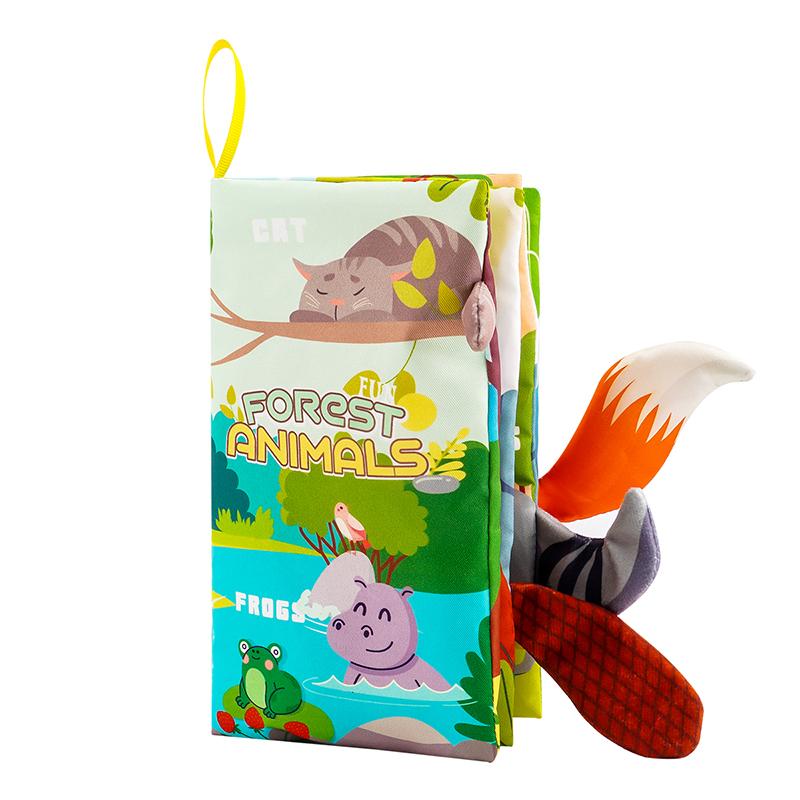 Touch and Feel Crinkle Book for 0+ Months Early Development Interactive Soft Toy for Baby Strollers