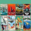 Races Vintage Plate Air Metal Aluminum Signs Retro Top Gun Airplane Metal Poster For Man Cave Bar Home Garage Club Wall Decor