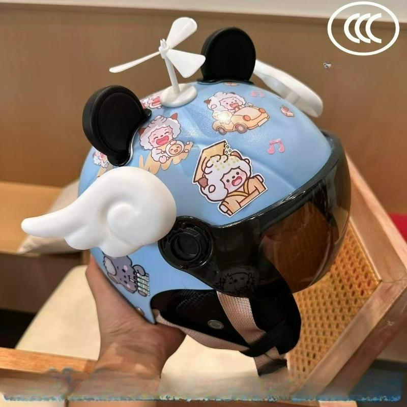 Children's Helmets, Electric Vehicles, Motorcycles, Sun Protection, Hard Hats, Durable Half Helmets, Universal and Cute in All Seasons