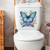 Fantasy Blue Butterfly Flower Bathroom Toilet Beautification Decorative Stickers