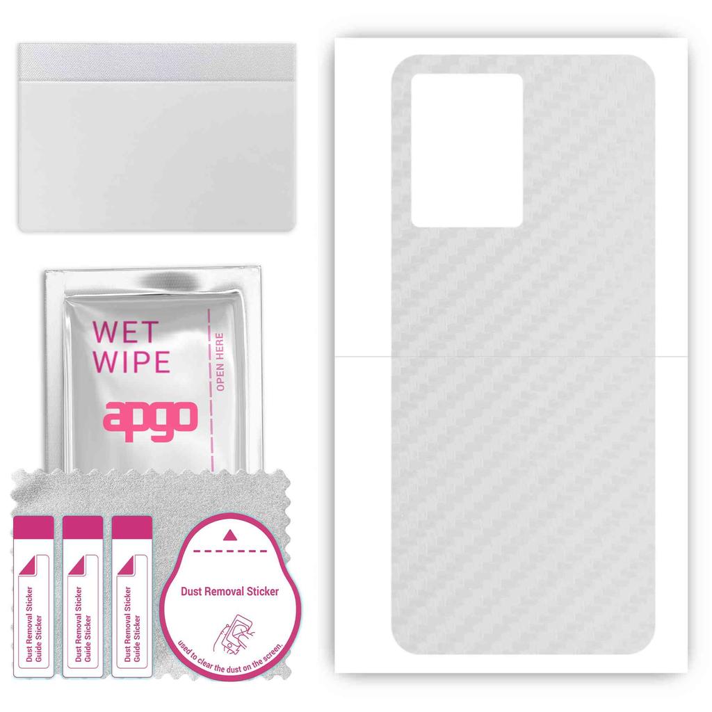 apgo Protective Skin Sticker for the back compatible with Vivo Y73t, Wrap Film, Foil, Vinyl - Pattern Transparent Carbon