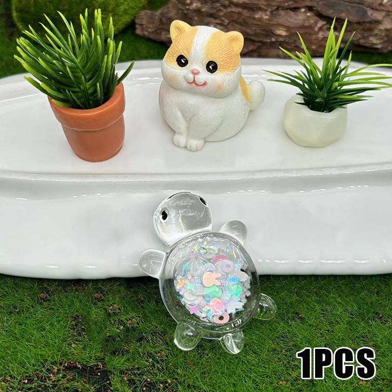 1 шт. Милая прозрачная светящаяся блестящая большая черепаха Diy Trendy Play Accessories Cream Gel Keychain Bag Подвеска