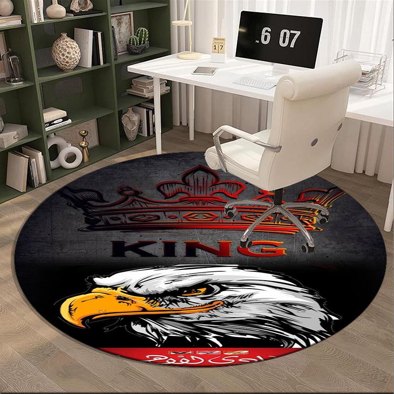 1PC round rug Ahly Football club Printed Round Area Rug ,Rug For Home Office, Round Chair Rug, Decorative Carpet Fan gifts Christmas gift
