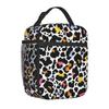 Леопардовый принт сумка для ланча Cheetah Pink Lunch Box многоразовый портативный охладитель Bento Tote для взрослых детей на работе в школе на пикнике