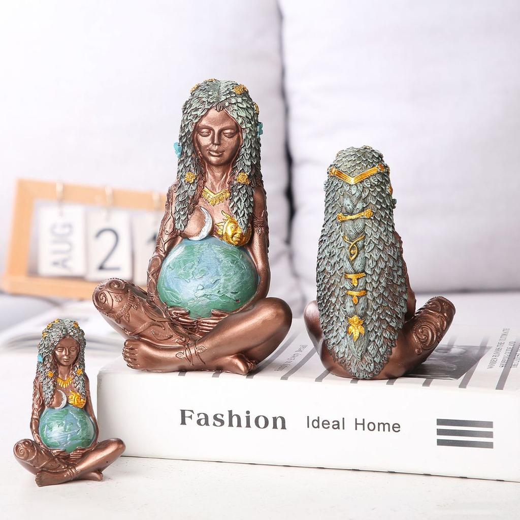 Большая Земля Мать Гея-Пасхальный Орнамент Статуя Матери Земли Ремесло Из Смолы