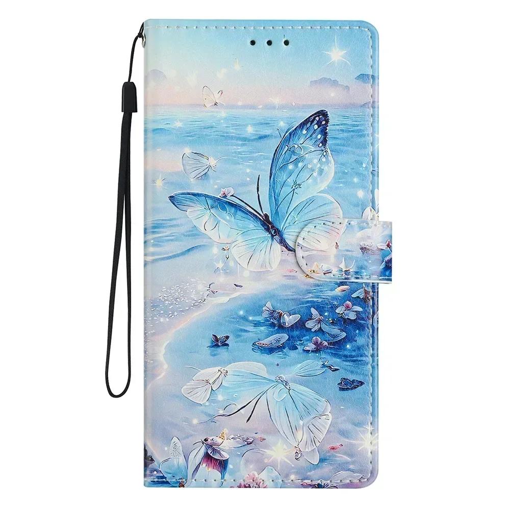 Кошелек Держатель для карт Чехол Для Huawei P50 Pro P40 Lite P30 Pro P20 Lite Y5P Y6P Модный 2025 Печатная Книга Флип Кожаная Обложка Ремешок