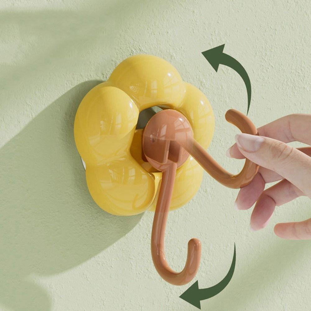 Flower Shape Vacuum Hangers No Punching Towel Hook Multipurpose Suction Cup Hook Bathroom