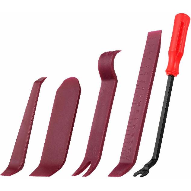 HARFINGTON 5pcs Car Trim Removal Tool Kit No Scratch Plastic Auto Clip Fastener Remover Pry Tool Set for Car Door Window Interior Panel Dashboard,
