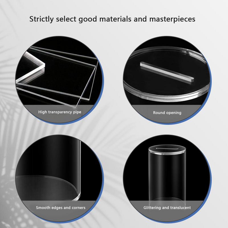 Копилка для взрослых детей Акриловая прозрачная копилка Банка для монет и купюр Банка для сбережений Неоткрывающаяся банка для мелочи Копилка Домашний декор