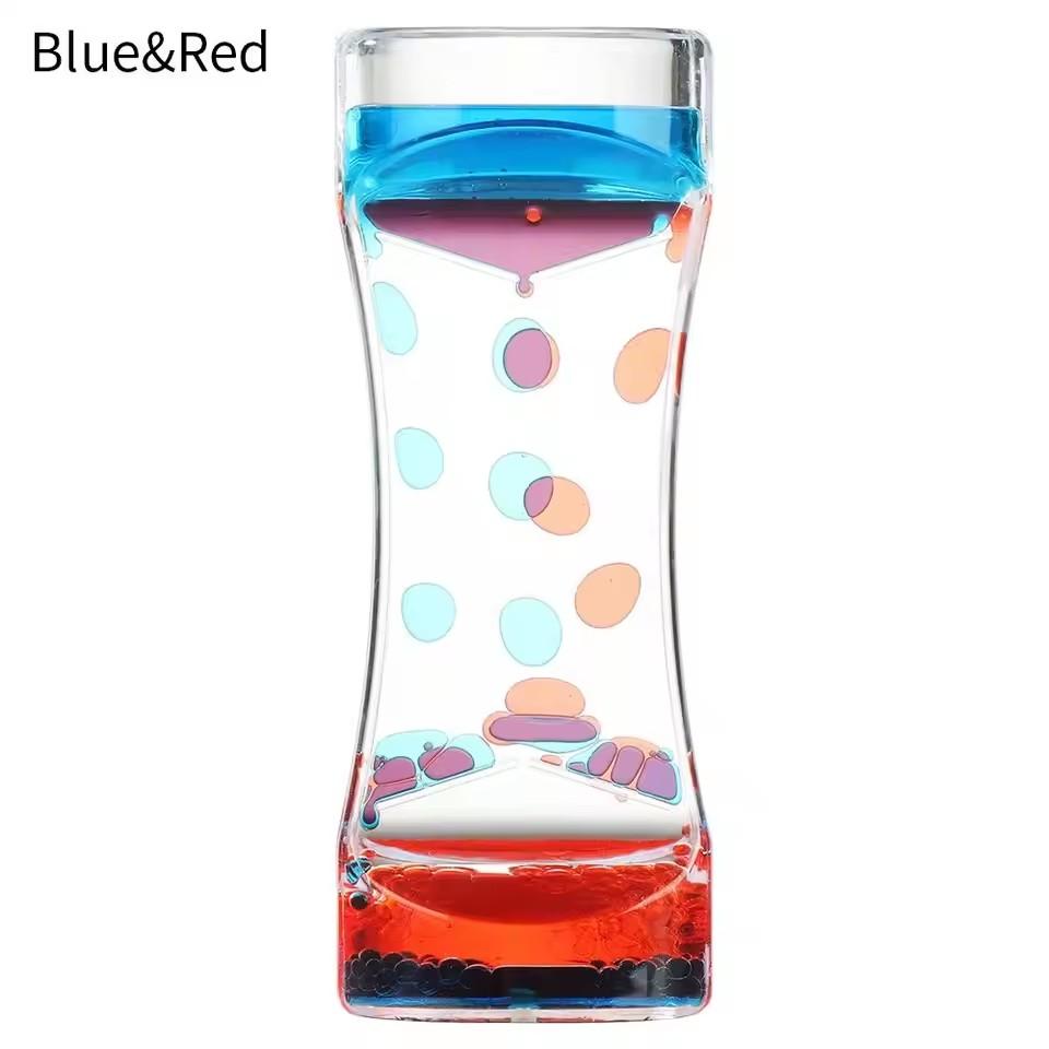 1 шт. жидкостный пузырьковый механизм песочные часы таймер движения сенсорные игрушки для детей взрослых реквизит для снятия стресса домашний офис настольный декор