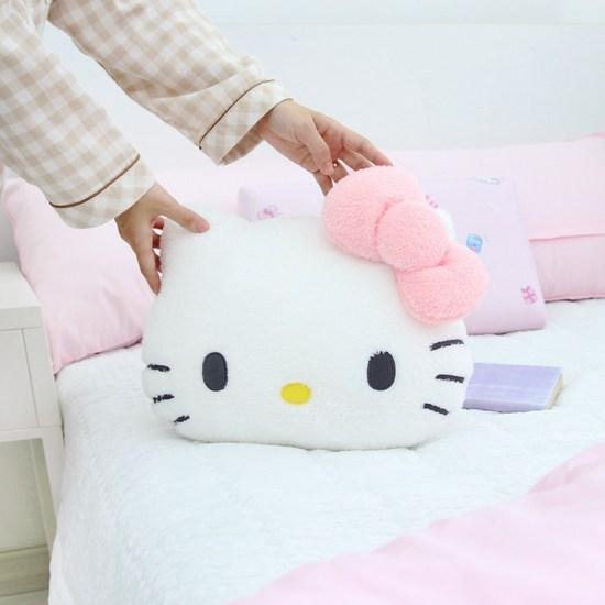 Sanrio Nara Home Deco Flat Fur Face Cushion Cutie, a Popular Character In Korea