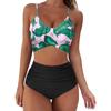 Женский сексуальный комплект бикини с принтом, купальный костюм с пуш-ап, купальник с высокой талией