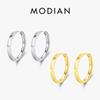 Minimalist 925 Sterling Silver Smooth Shining Hoop Earrings Classic Round Gold Color Ear Buckle For Women Fine Jewelry