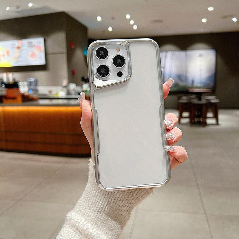 Чехол для телефона из ТПУ с матовой рамкой для iPhone 15 Pro Max 14Plus 13 12 11 Pro XR XS 7 8Plus SE 2020 6s, защитный чехол от падения