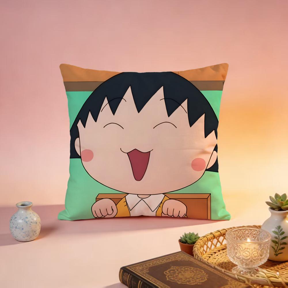 Fashion CChibi Marukochaned Cushion Cover Premium SkinFriendly Pillow Case MultiPurpose for Home Office Travel