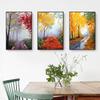 Autumn Patht Oil Painting Scenery Hotel Club Minimalist Decorative Canvas Painting Wall Pictures for Living Room Home Decor
