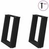 VidaXL Coffee Table Legs U-Shape 2 Pcs Black 38 X (42-43) Cm Steel 4012760