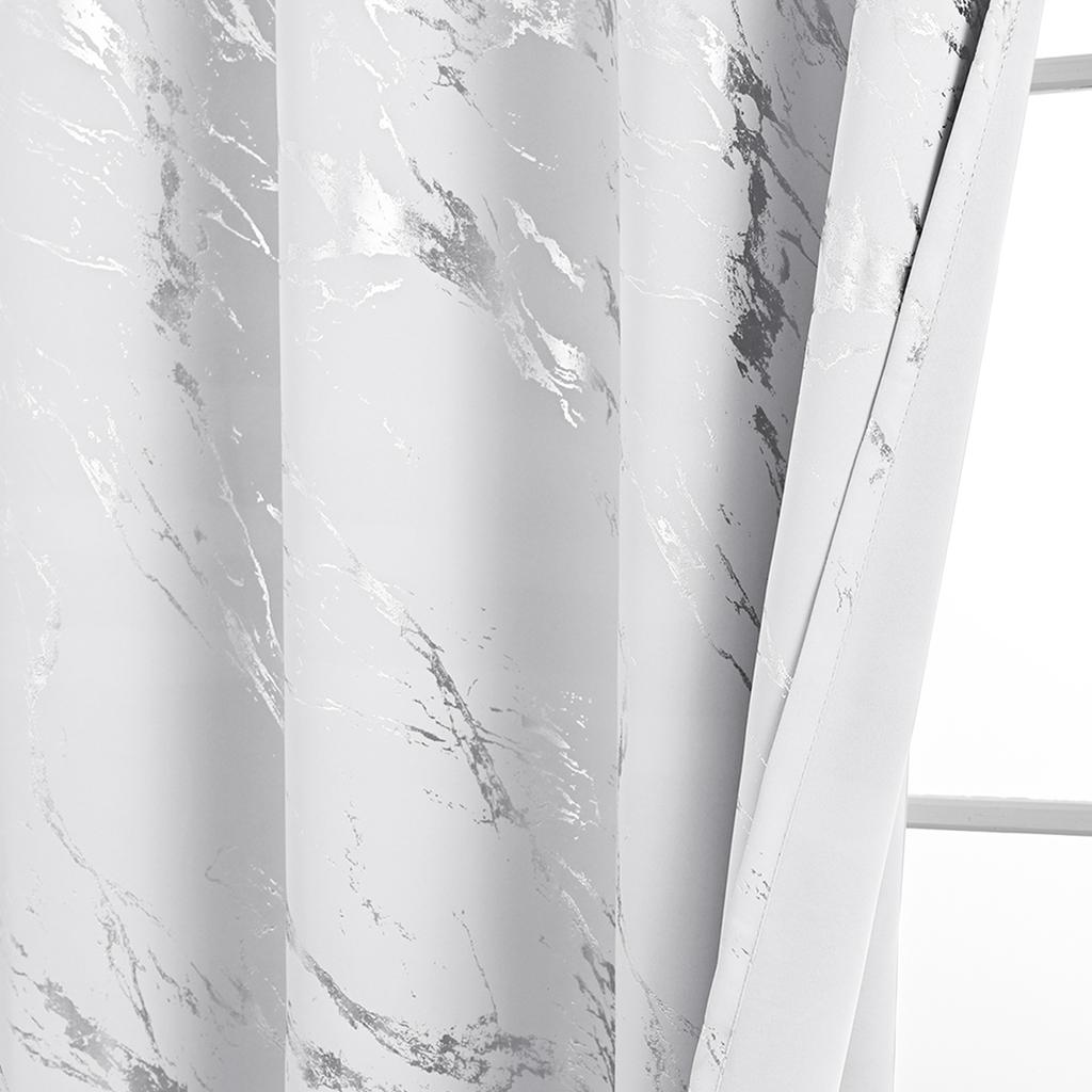 1pc Luxury Marble Printed Curtain with Silver Stamping, One Panel High-Precision Curtain, Curtains for Living Room, Bedroom