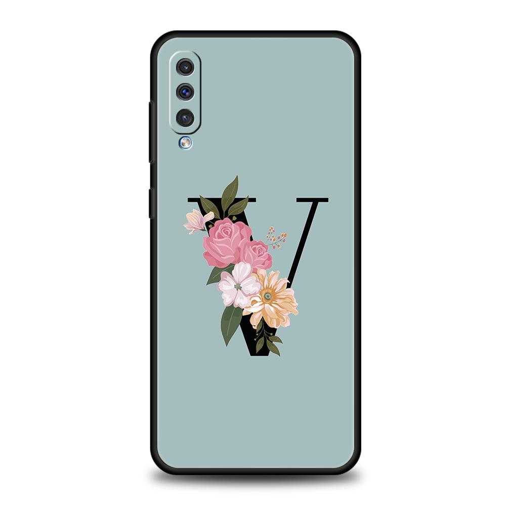 Чехол для телефона Flower Letters S для Samsung A24 A12 A14 A32 A50 A70 A20E A20S A10S A22 A30 A40 A34 A54 A42 A52 5G A02S A04s