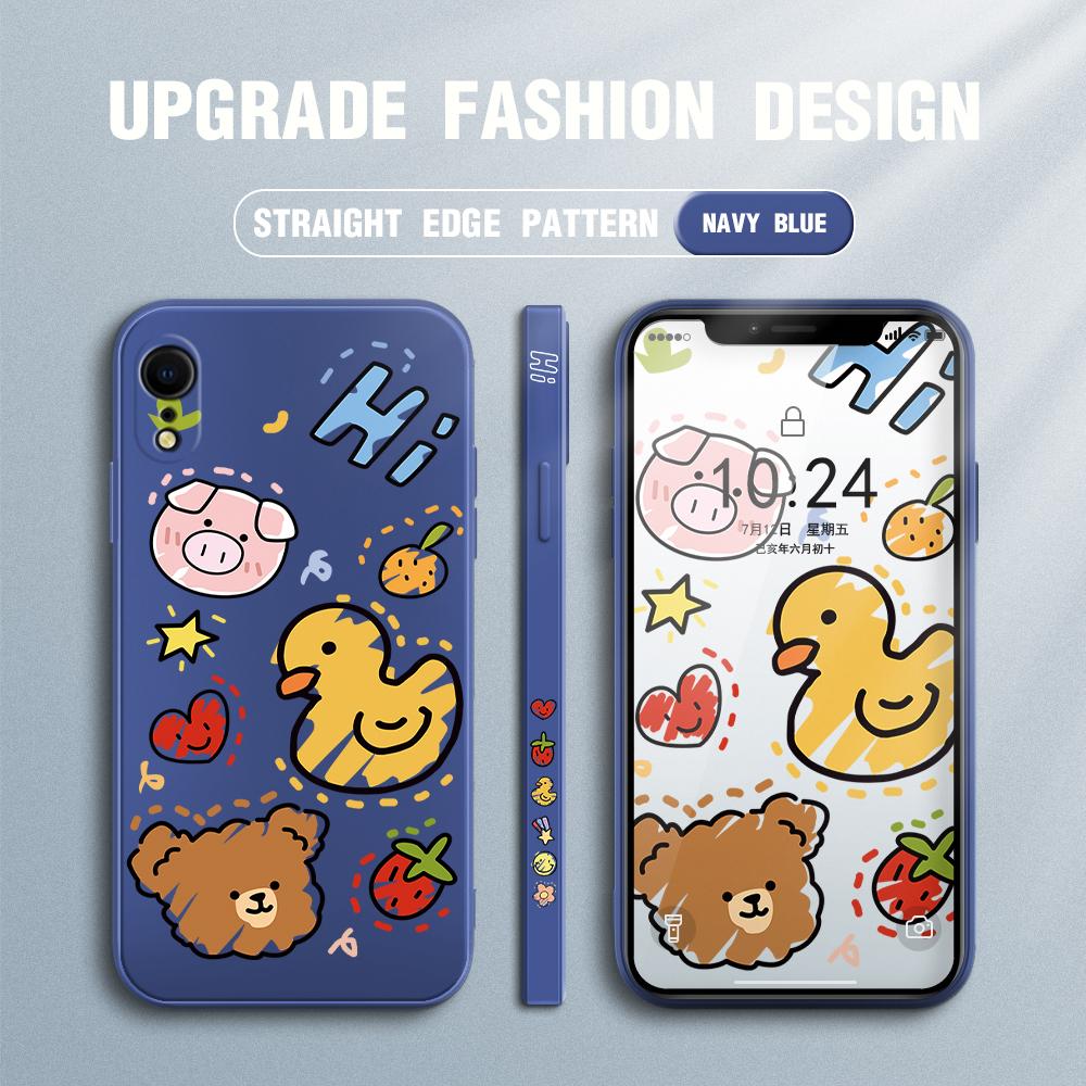 Милый милый чехол для телефона с изображением животных для Redmi Xiaomi POCO Note 10 Pro 9 9A 9T 10C 8 7 11 Lite 5G X3 M3 с квадратным краем, мягкая полная защита камеры, мягкий чехол из ТПУ
