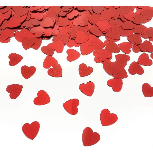Heart Confetti Red Valentine's Day Table Confetti Metallic Foil for Party Wedding Happy Birthday Baby Showe Bridal Shower Festival Theme Party
