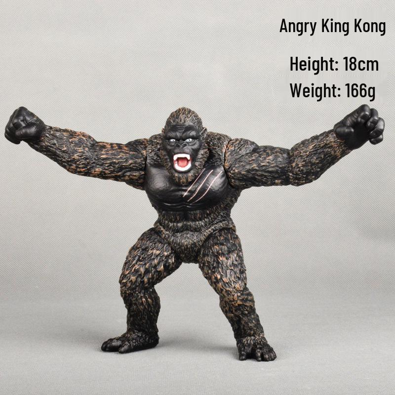 Movable King Kong Gorilla Toy with Battle Axe - Lying Down Pose