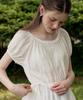 Adowl Front Pintuck Vintage Lace Mini Dress - White