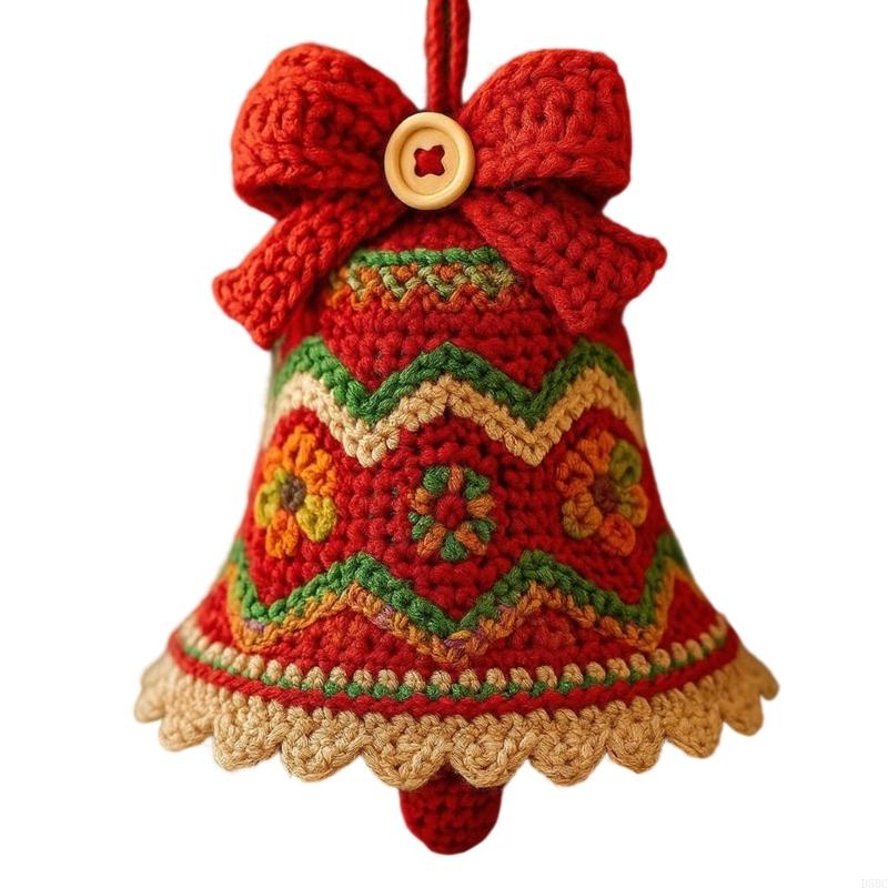 Christmas Bells Ornament Washable Soft Yarn For Car Window Display