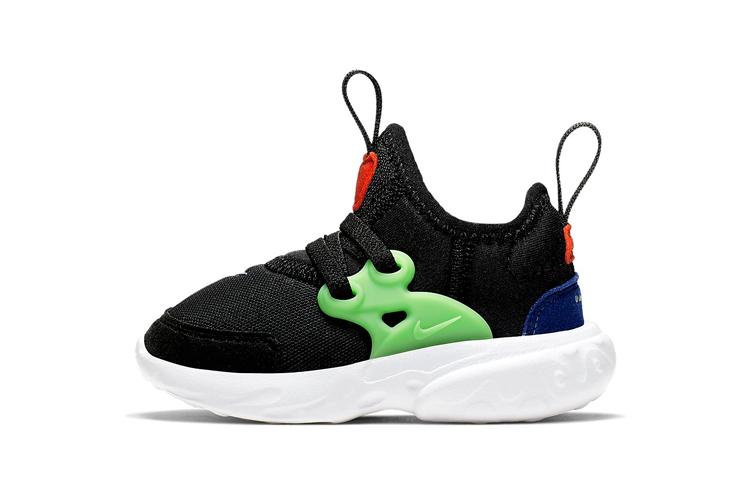Nike React Presto Slip Resistant Cushioning Low top Toddler Shoes Black Green Infant And Toddler BQ4004-006