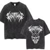 Стирка Винтаж Рэпер Ghostemane Графический Принт Футболка Мужская Женская Хип-Хоп Рэп Рок Трэп Металл Готика Оверсайз Футболка Уличная Одежда
