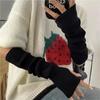 Fingerless Mittens Women Knitted Gloves Cosplay Anime Gloves Winter Arm Warmers Punk Gothic Harajuku Knit Mitten Arm Sleeves