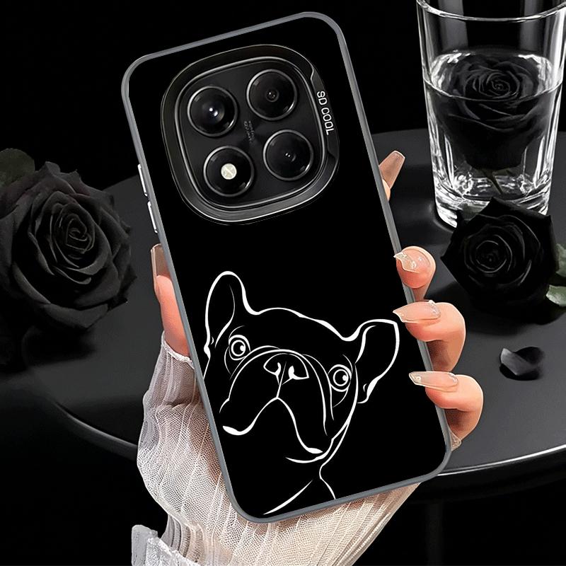 Французский бульдог Черный Дизайн Мягкий Чехол для Телефона для Xiaomi Redmi Note 13 14 15 Pro Plus 12S 12 11S 11 11T 10S 10 Ударопрочный Чехол Ba