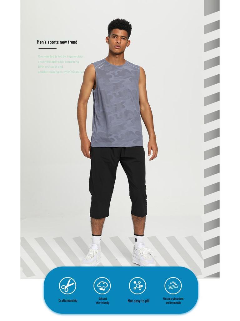 Мужская быстросохнущая спортивная майка без рукавов для летних тренировок и баскетбола