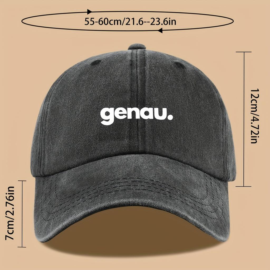 Letter Genau Printed Baseball Cap, Fashionable, Versatile, Breathable and Adjustable Outdoor Hat