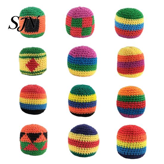 Balance Improvement Toy Crochet Juggle Balls for Kids, Soft Handwoven Knitted Sacks Skill Footbag Beginners Building Fun Improve Reflexes Coordination