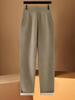 100% Wool High Waist Slimming Knit Pants: Fashionable Solid Color Elastic Skinny Pants for Women, Autumn Winter Collection