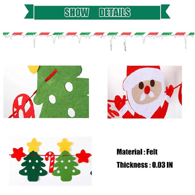 Functional Christmas Garlands Banners Seasonal Santa Letter Patterned Christmas Bunting for Home and Office Decoration