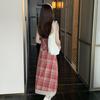 Французское ретро кружевное клетчатое платье на бретельках новое женское летнее платье средней длины юбка темперамента тренд