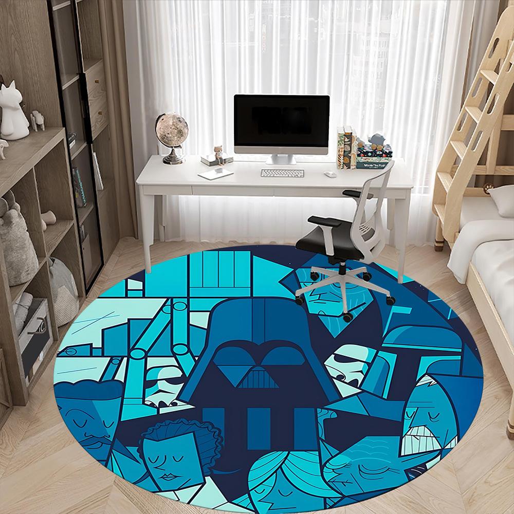 1pc Alien Illustration Office Round Area Rug, Under Office Chairs Bedroom Living Room Home Decor, Room Deco, Available in Various Sizes
