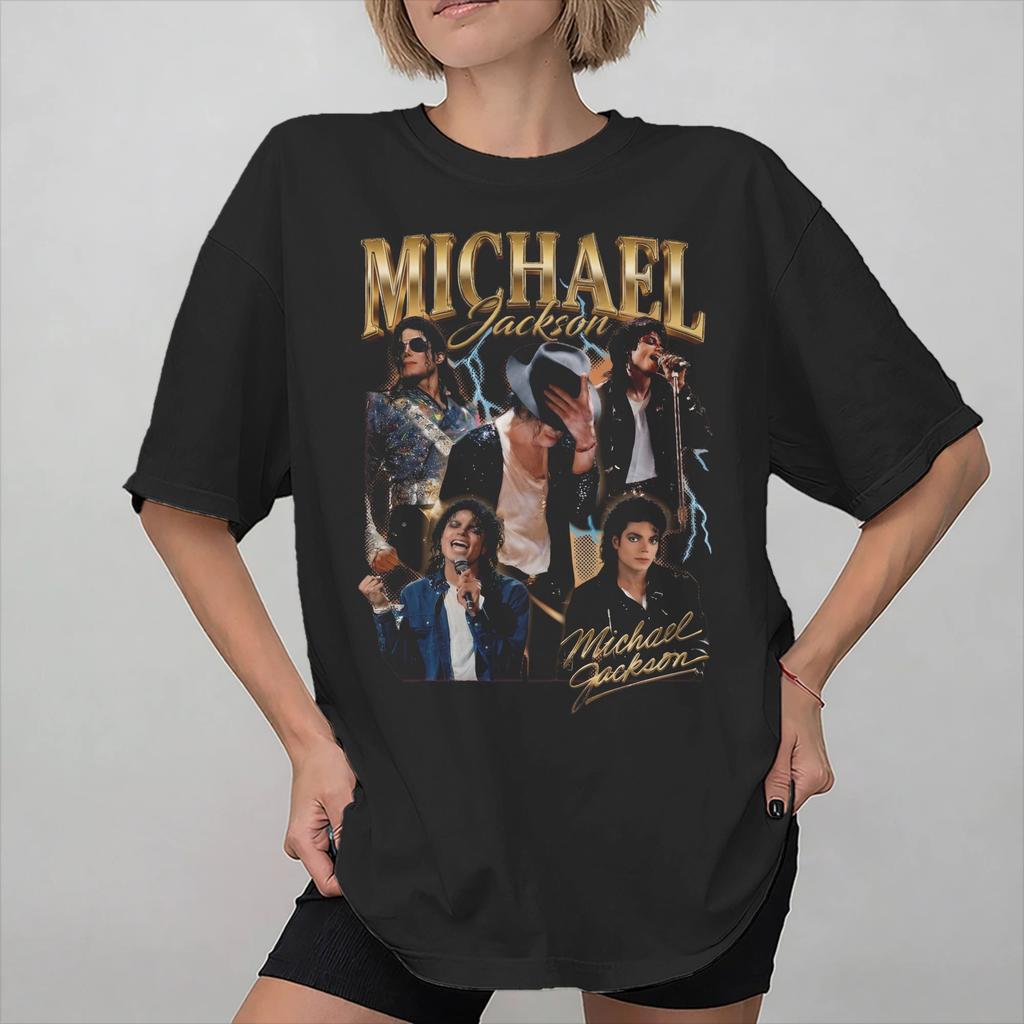 Унисекс Женский Король Поп-музыки Майкл Джексон MJ Футболка 100% Хлопок Печатные Футболки Одежда Наряды