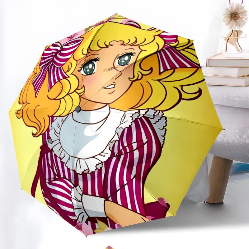 Модный складной зонт Candy Candy с автоматическим открытием/закрытием. Портативный и складной, идеально подходит для подарка, путешествий и повседневного использования.
