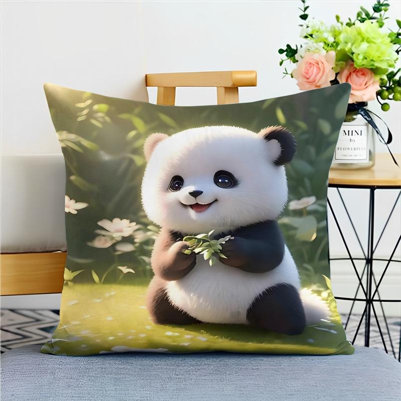 Милая наволочка с изображением панды в виде национального сокровища для украшения общежития, офиса, гостиной, дома